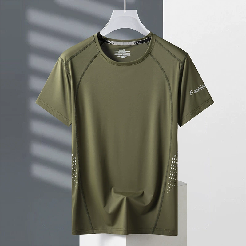 Мужские спортивные шорты с короткими рукавами для езды на велосипеде, бега, фитнеса, отдыха, высокая эластичность, ледяной шелк, впитывающий пот, дышащий, быстросохнущий