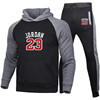 Cross border Basketball motion leisure time suit bull Michael Jordan logo Hooded Sweater sweatpants  Color matching