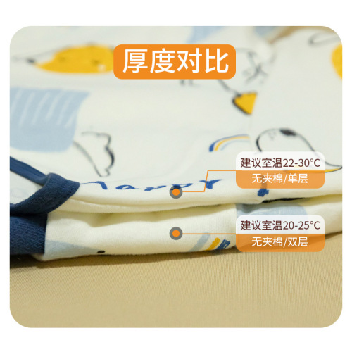 Baby sleeping bag spring and autumn double-layer pure cotton baby sleeping bag autumn and winter children leg opening air-conditioned room anti-kicking cover all seasons universal