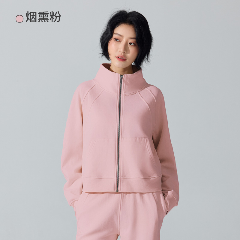 Europa y Estados Unidos sueltos transfronterizos jersey deportivo de cuello de pie abrigo de moda otoño y invierno abrigo mujer image 8