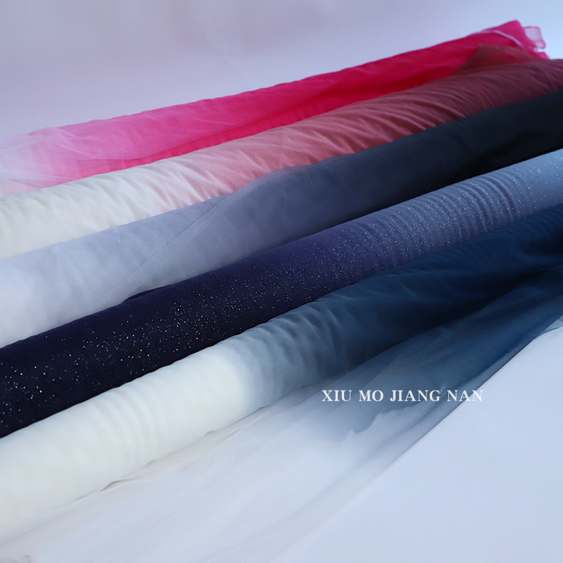 Gradient soft mesh fabric advanced encryption mesh delicate close-fitting skirt fabric costume spot wholesale Gradient soft mesh fabric advanced encryption mesh delicate close-fitting skirt fabric costume spot wholesale