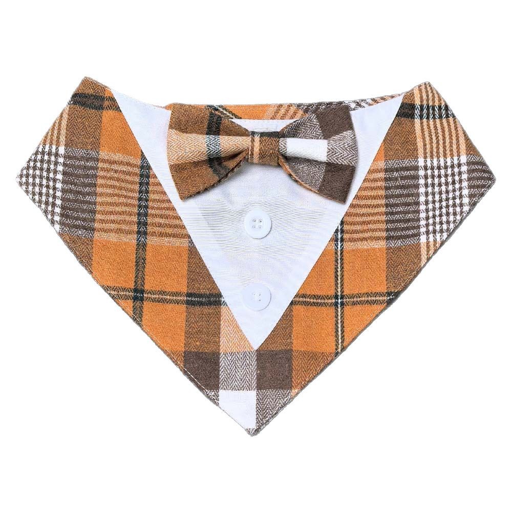 Ventas directas de fábrica Nuevos productos transfronterizos Día de Acción de Gracias a cuadros para mascotas Hermoso lazo Perro Pañuelo de saliva Accesorios de toalla triangular