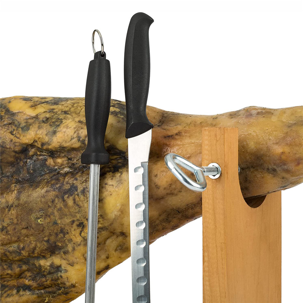 Especial pierna de cordero soporte exhibición grande jamón español traje libre cuchillo afilado palo bolsa tela