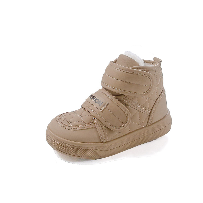 Botas de nieve para niños con calentamiento de lana para niños invierno 2025 nuevo tipo de niños grandes botas de algodón gruesas para niños