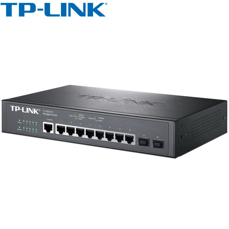 TP-LINK TL-SG3210 8-портовый коммутационный уровень 2 управляемый гигабитный коммутатор, 2 независимых оптических гигабитных порта