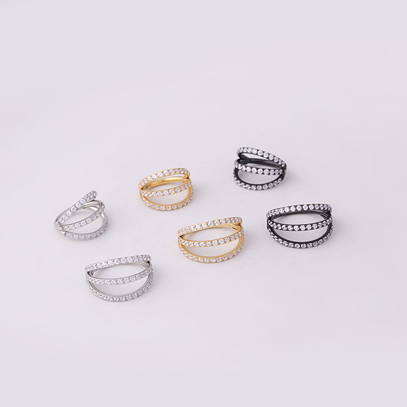 1 Piece Nose Rings & Studs Fashion Geometric 316L Stainless Steel Waterproof Non Tarnish Surgical Steel Zircon display picture 4