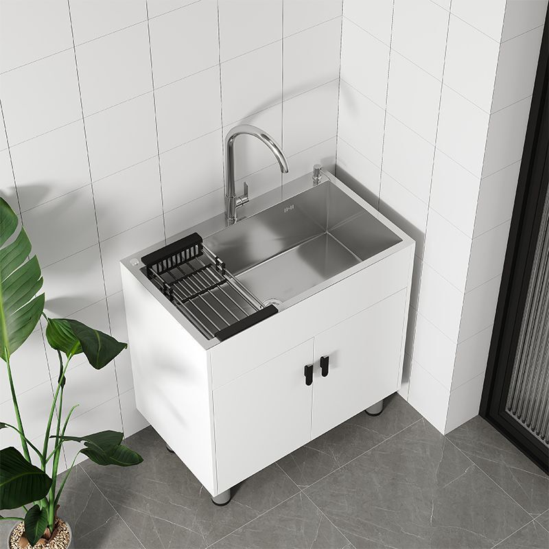 New Sink Integrated Cabinet Bathroom Cabinet Home Kitchen Balcony Rental Single Sink Floor-Standing Simple Dishwashing Cabinet