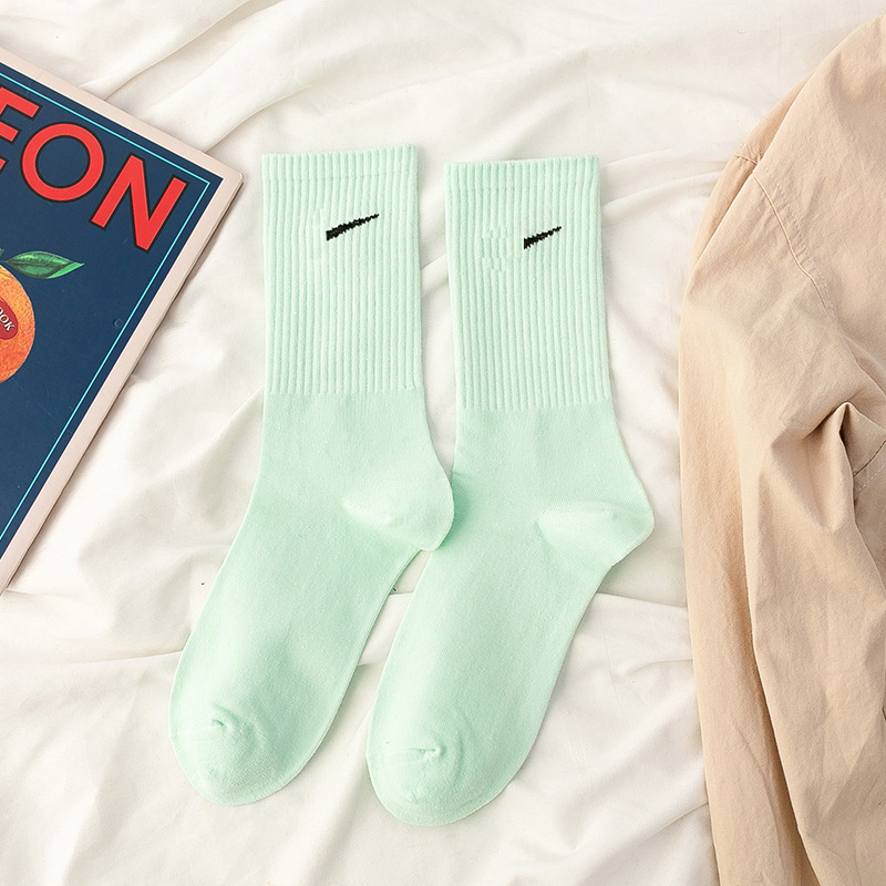 Calcetines de media pantorrilla para mujer, verano, algodón puro multicolor, resistentes, ideales para baloncesto