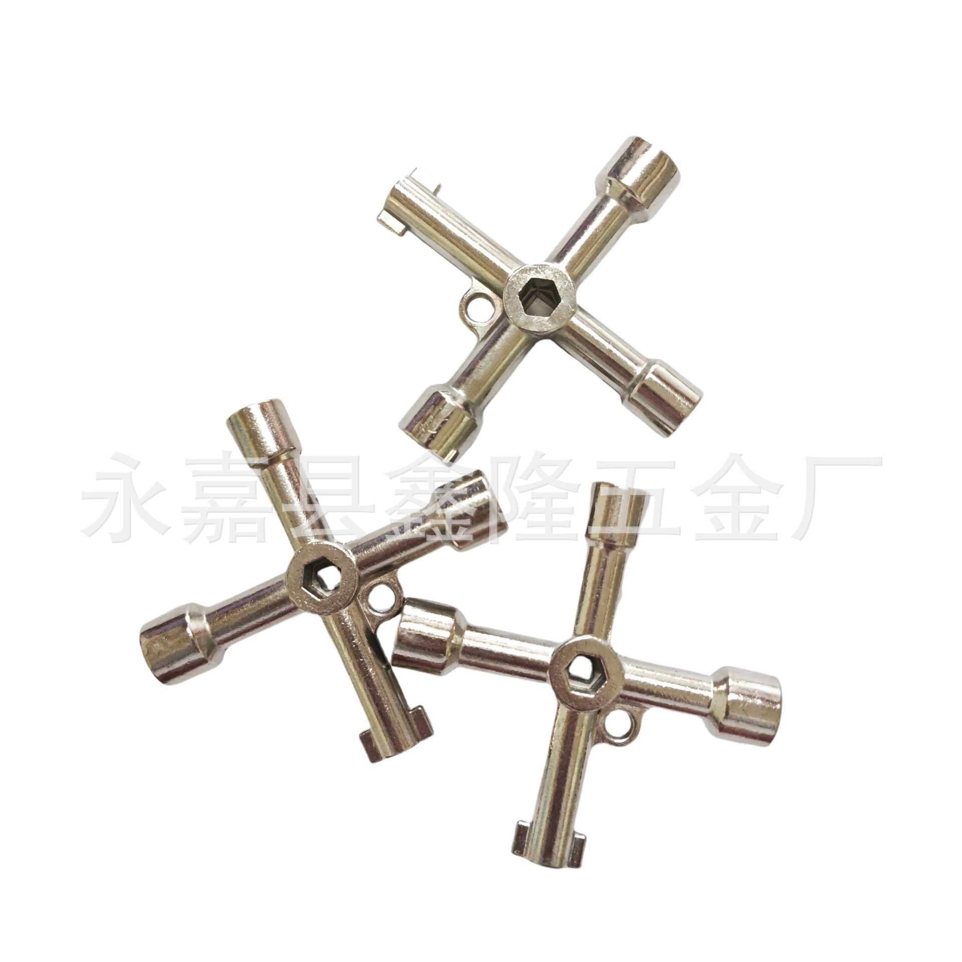 锌合金属六合一多功能十字扳手电控电梯水表阀门方圆孔内三角钥匙