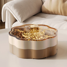 糖果盒家用带盖轻奢高档水果盘零食摆放盘干果盒坚果收纳盒客厅