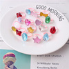 Cute children's multicoloured cartoon resin, ring, jewelry, flowered, Aliexpress