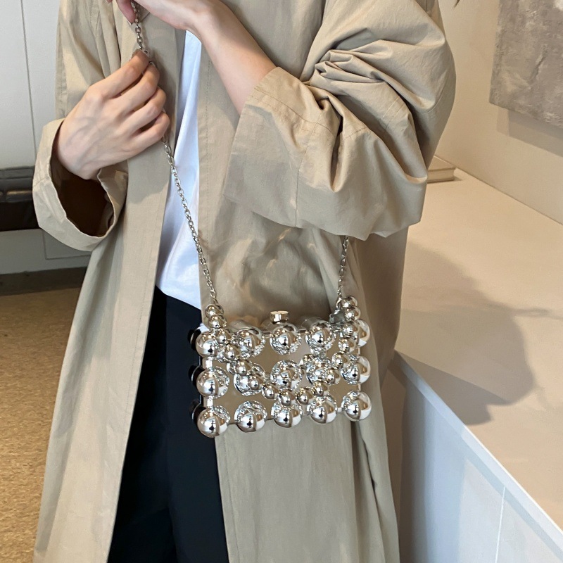 Nicho Zhong bolso de diseño de verano 2025 nueva personalidad acrílico bolso de hombro de moda bolso de cinturón de cadena