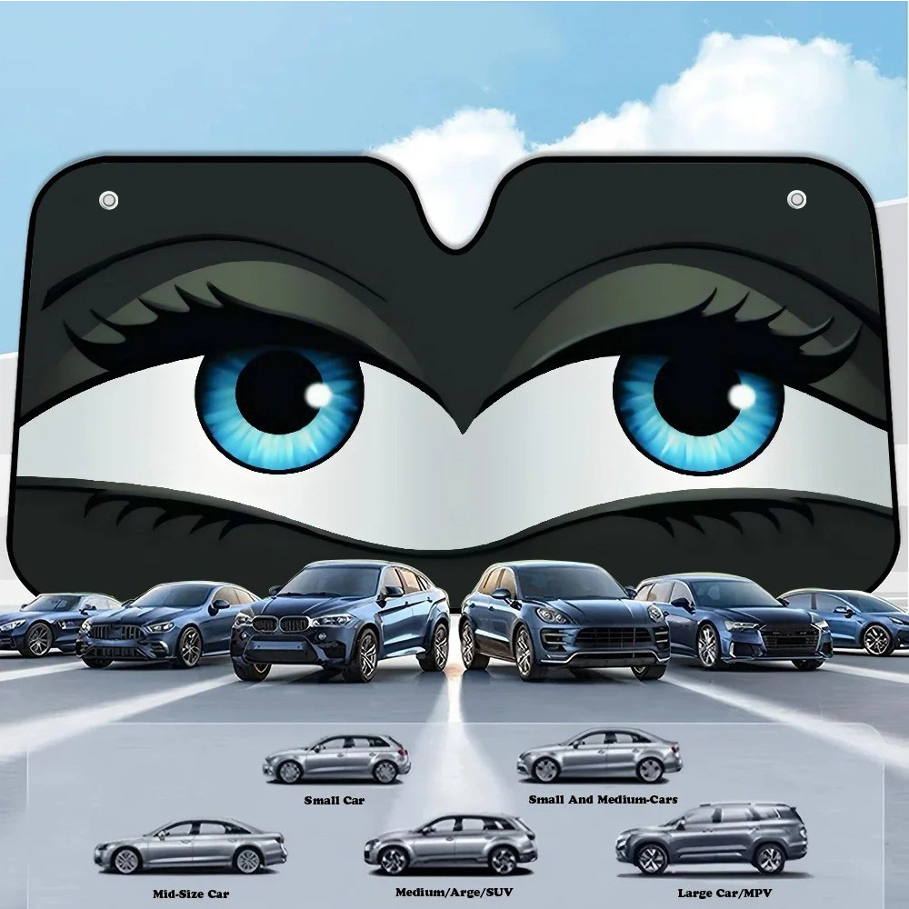 Cross-Border Dropshipping Amazon Hot-Selling Fun Eye-Shaped Car Sunshade for Windshield Sun Protection and Heat Insulation