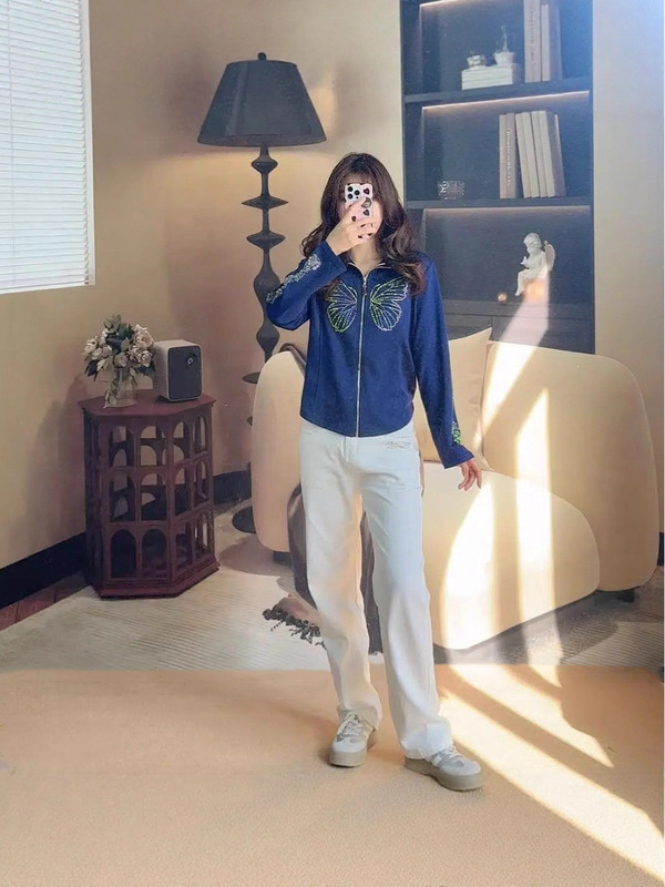 春夏白色简约显瘦直筒设计感时尚牛仔裤潮流时尚裤子日常百搭女装|undefined