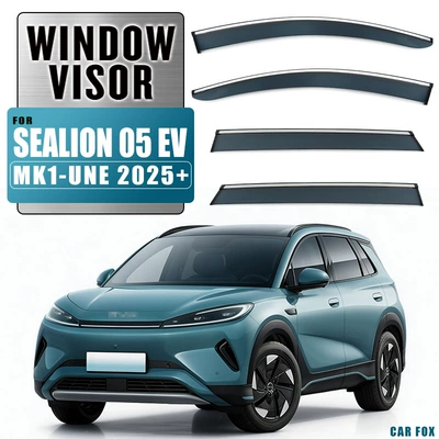 Suitable for Byd Sealion 05 Ev Rain Shield Sealion 05 Ev Window Visor (Rain shield) - standard-packaging-short-shaft-4pcs-sealion-05-ev-mk1-une-2025-with-bright-strips-rain-shield