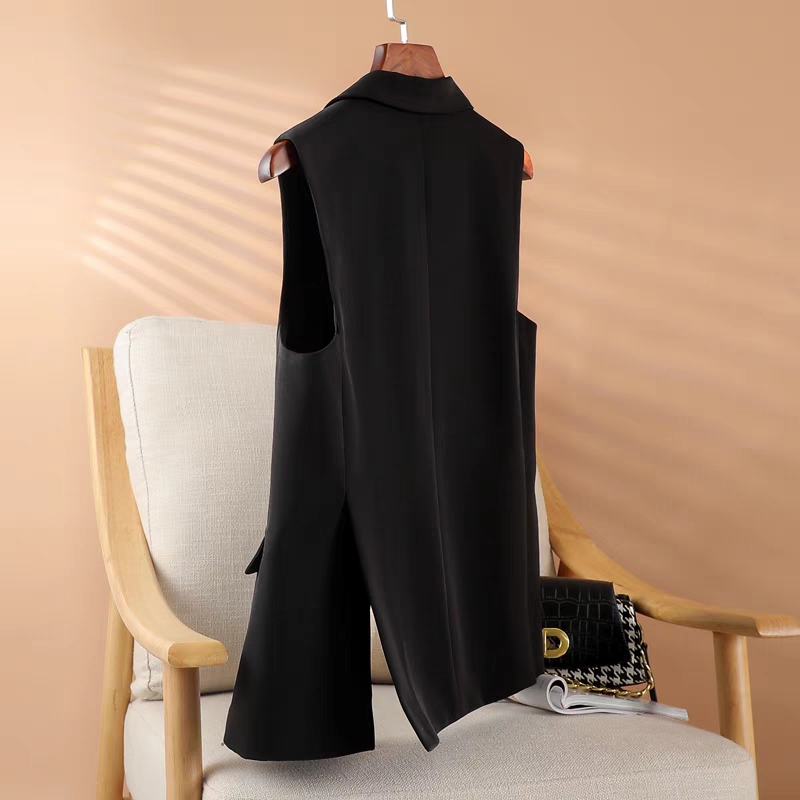 Suit vest women's Korean-style loose vest design sense niche British style back double slit suit vest jacket
