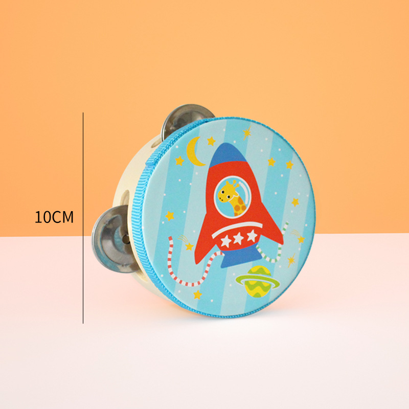 Instrumento de percusión Orff Xinjiang danza kindergarten enseñanza ayuda raqueta de mano tambor de campana de 4 pulgadas juguete para niños tambor de 10cm