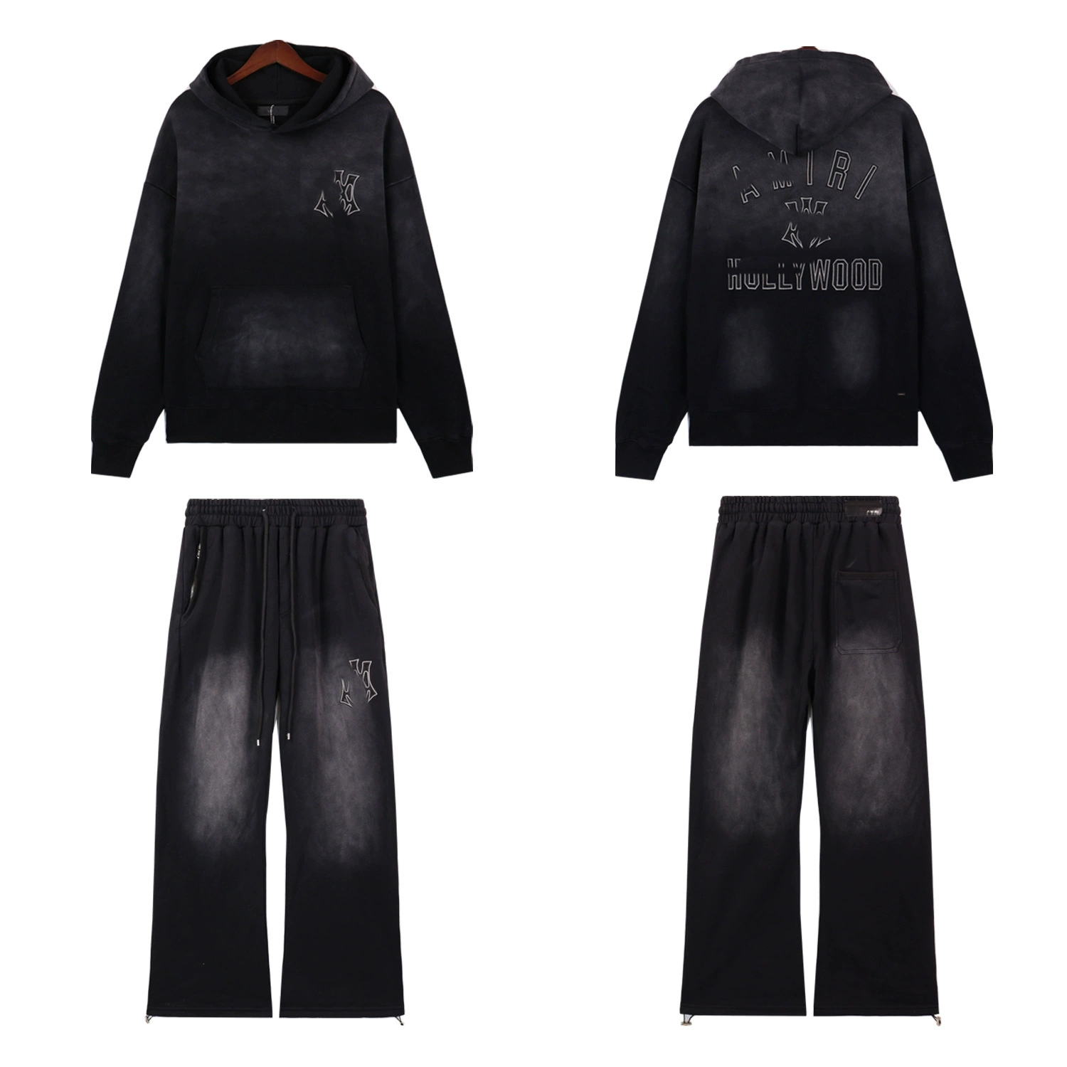 Sweatshirt, overall with letters, men's trousers, hoody for leisure