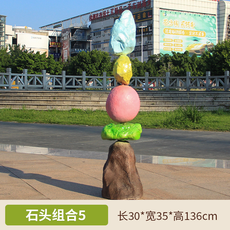 Mesa de piedra simulada escultura de piedra escultura de paisaje al aire libre gran hueco FRP paisaje de piedra decoración de jardín