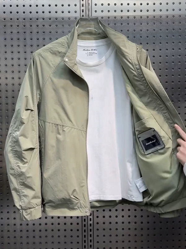 Men's Jacket 2025 New Spring and Autumn Workwear Stand Collar Jacket Simple Fashion Versatile Loose Casual Windproof Top Men's Jacket 2025 New Spring and Autumn Workwear Stand Collar Jacket Simple Fashion Versatile Loose Casual Windproof Top