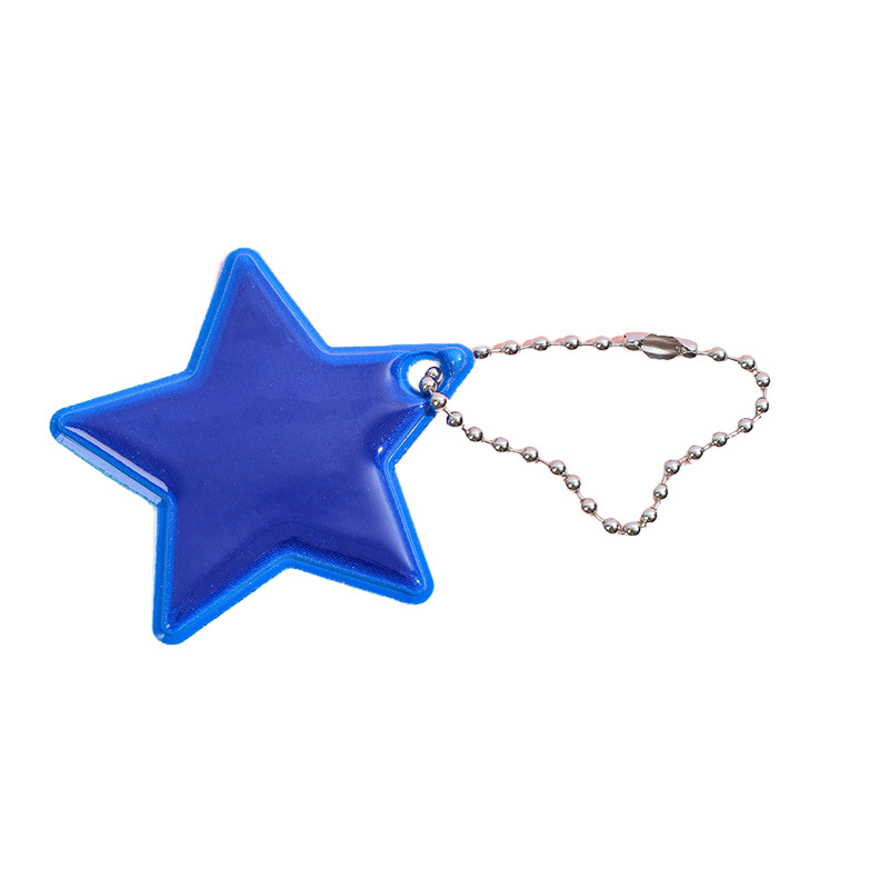 Llavero Colgante Reflectante de Estrella de PVC para Mochila Escolar y Ciclismo