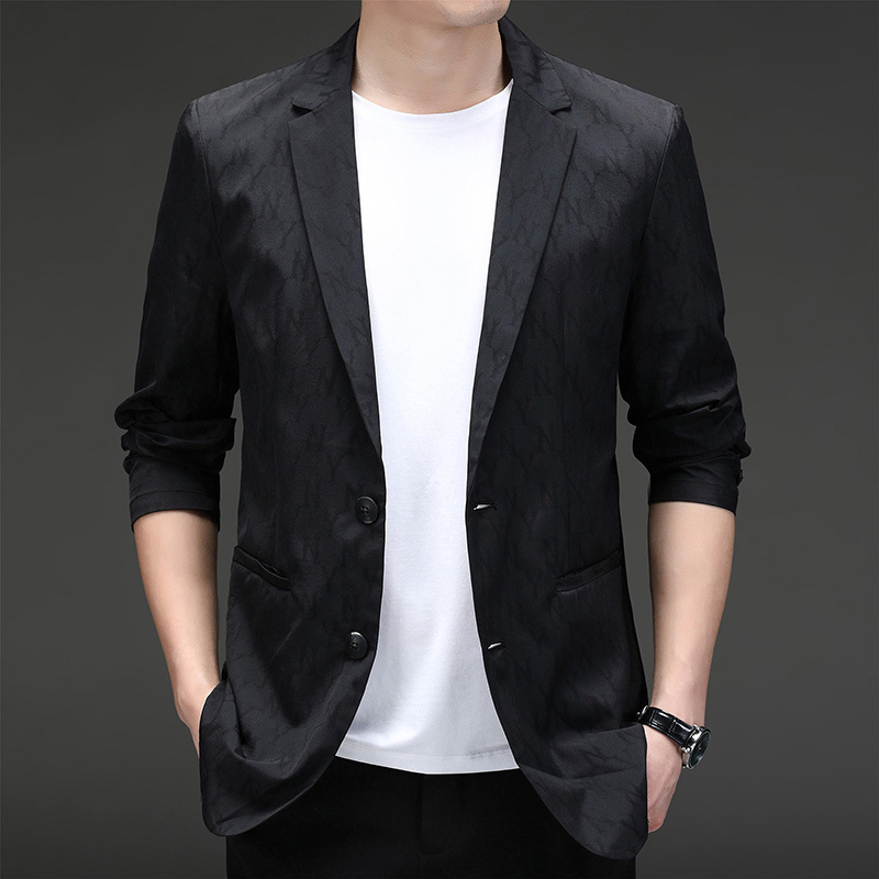 New Style Suit, Light Luxury, High-End Business Casual, Slim Fit, Versatile, Summer Elastic Thin Men's Korean Style Suit Jacket New Style Suit, Light Luxury, High-End Business Casual, Slim Fit, Versatile, Summer Elastic Thin Men's Korean Style Suit Jacket