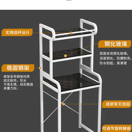 IP9D波轮洗衣机置物架翻盖式上方阳台钢化玻璃浴室储物架卫生间收