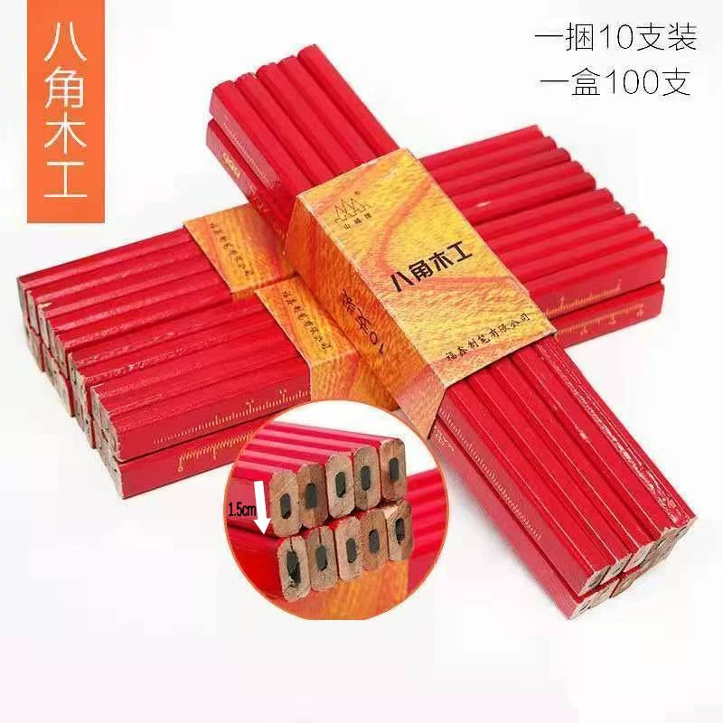 山城 666 Woodworking Pencil Score Pencil Flat Pencil Construction Pencil Woodworking Tools Hot Selling