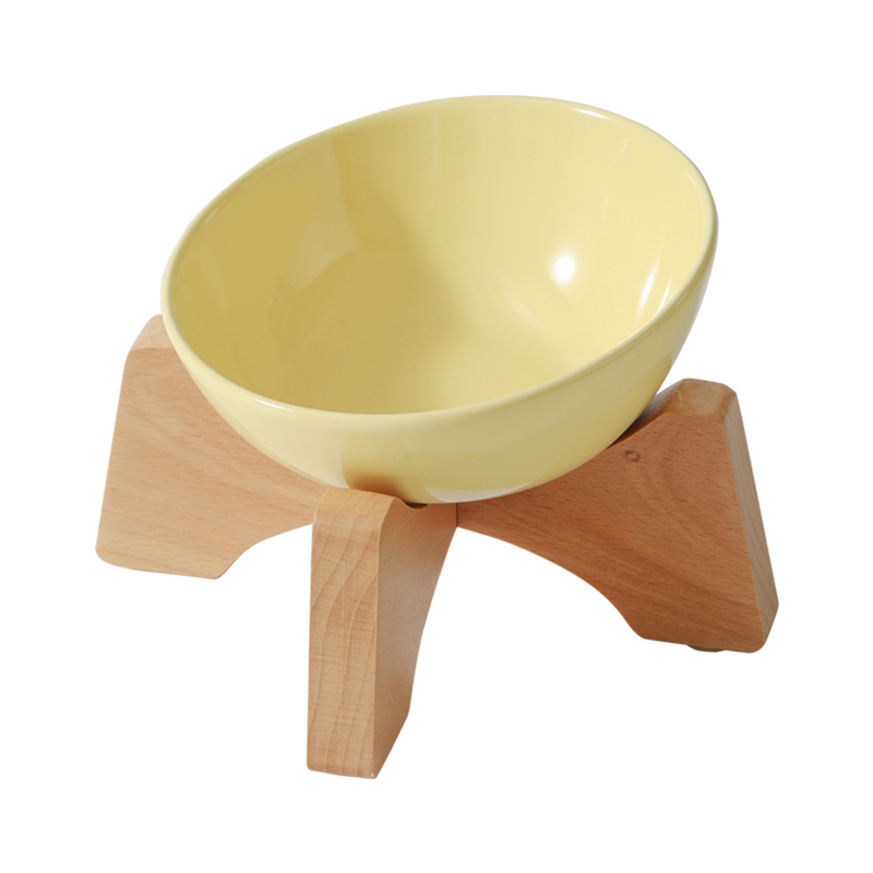 Tazón de gato de alto valor facial, tazón de comida para gatos de cerámica, tazón de comida para gatos, cubiertos, platos, cubetas, cuello, agua potable, tazón de boca inclinada