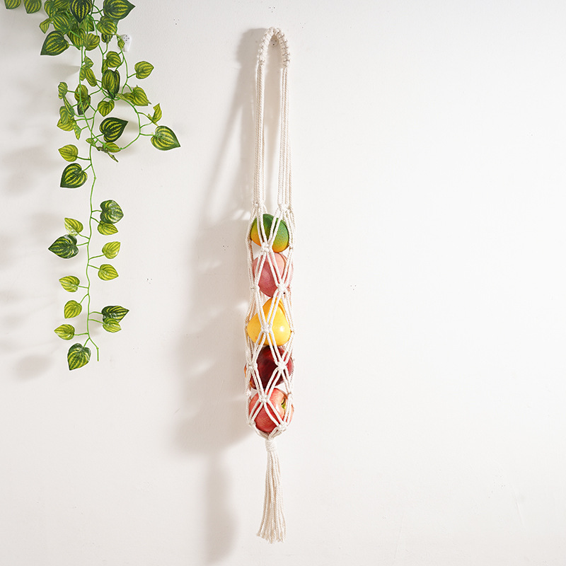 Handmade Woven Bottle Holder Kitchen Accessories Hanging Basket Vegetable Fruit Basket Simple AliExpress Amazon Cross-border