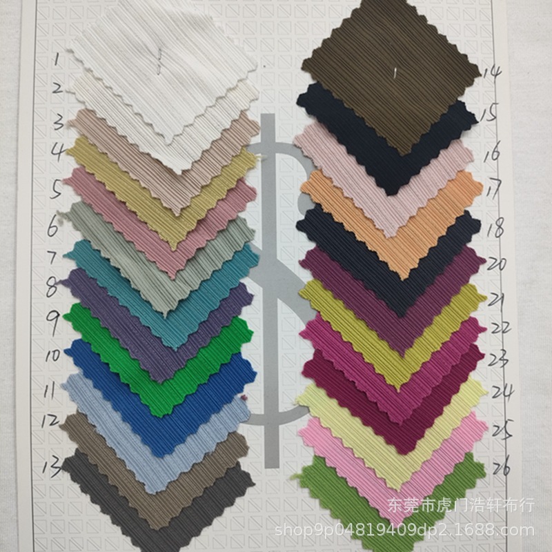 冰丝坑条罗纹提花布 200g不规则美人条裤装面料 冰感直条螺纹针织