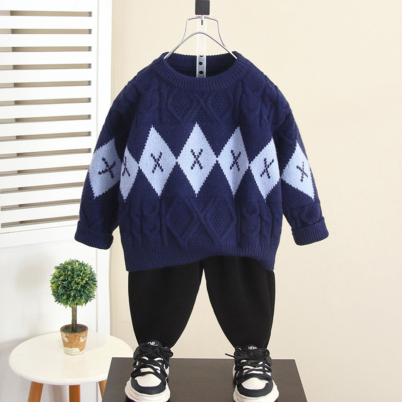 6532 suéter niño invierno casual top 2024 nuevo suéter bebé otoño e invierno suéter de punto para niños