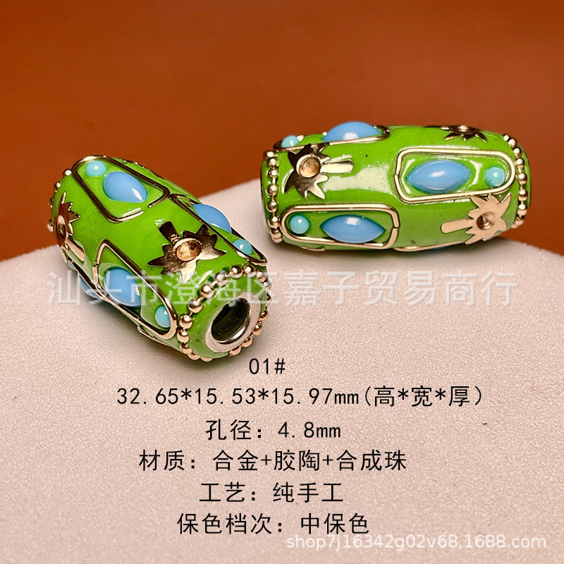 Nepal inlaid series handmade barrel beads diy accessories handmade loose beads spacer beads Buddha necklace accessories