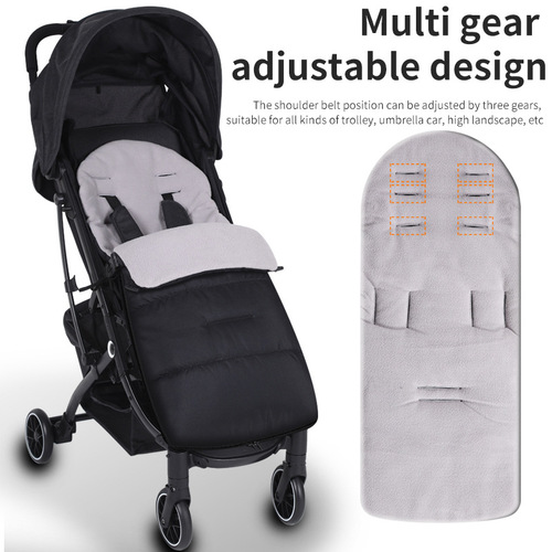 Infant stroller windproof sleeping bag with thick breathable foot cover windproof canopy umbrella car cotton pad winter outdoor breathable foot model