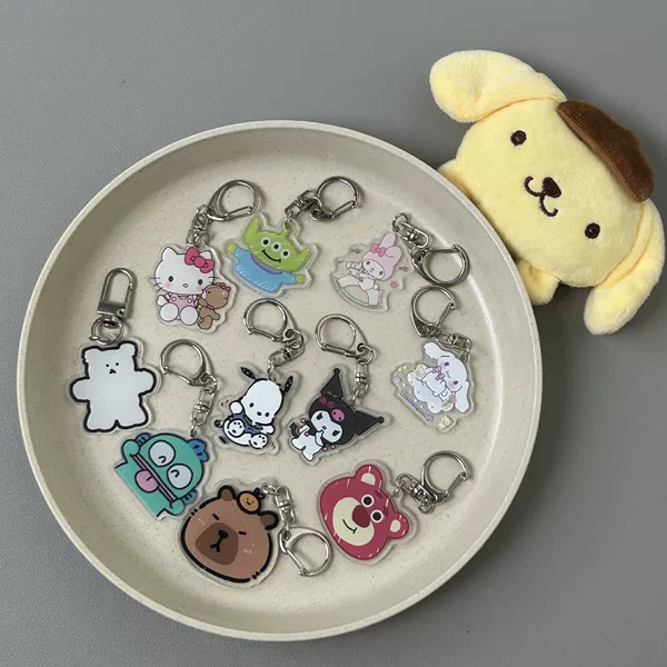 Sanrio Kt Cat Acrylic Keychain Pacha Dog Pendant Couple Backpack Decoration Cute Accessories
