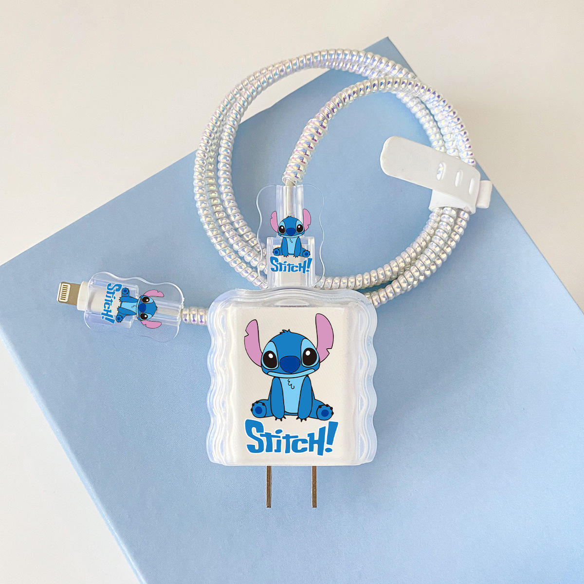 Apple 20w-A14 스티치 오버레이 헤드기어 + 물결선 클립 + 1m 레이저 흰색 로프 + 흰색 스트랩