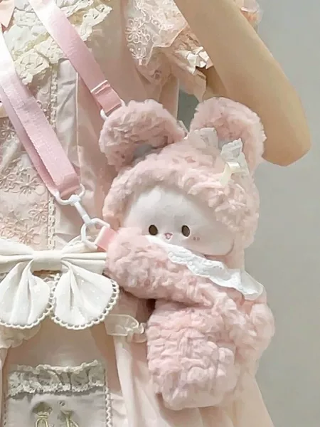 Cute Rabbit Crossbody Bag Cute Plush Doll Doll Bag Backpack Cartoon Backpack Soft Cute Girl Dual-Purpose Bag