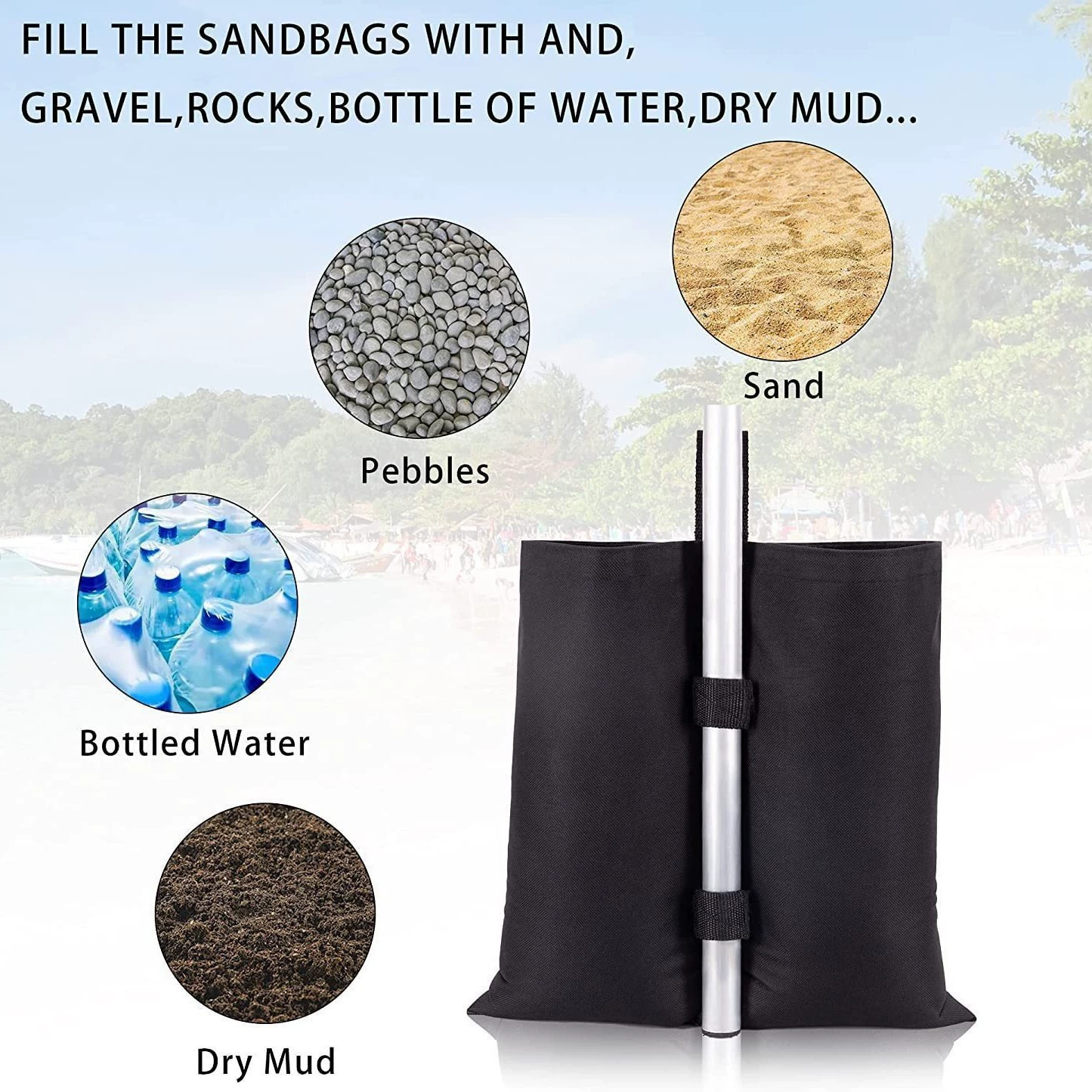 Палатка из ткани Оксфорд с фиксированным мешком с песком, палатка с фиксированным мешком с песком, уличный зонтик, мешок с песком