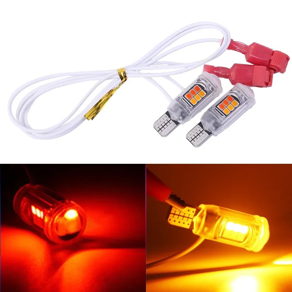 12V motor brillante luz de ancho de luz de dirección bicolor T15 2835 16smd 5W bombilla de cola de viaje image 8