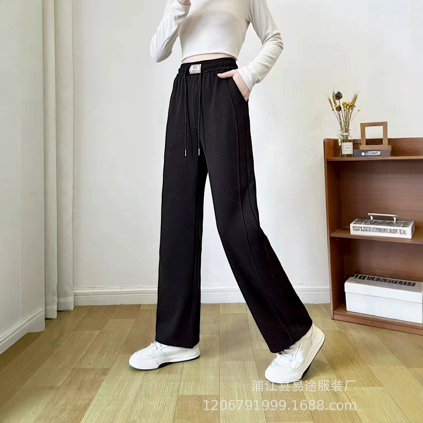 Новые летние женские крутые широкие брюки из ацетата, прямые брюки со звездным узором, повседневные брюки из ледяного шелка и хлопка