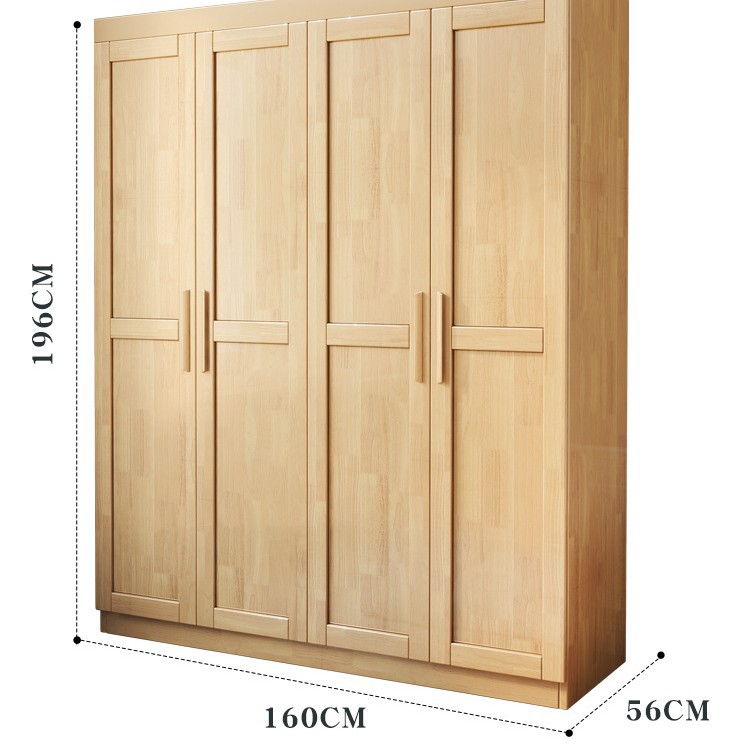 Armario de madera maciza nórdica pequeño apartamento armario de piso de dormitorio moderno minimalista multi-puerta gabinete de madera maciza image 16
