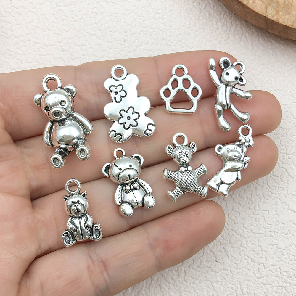 Ancient silver alloy toy bear animal series pendants, pendants, diy bracelets, necklaces, keychains, accessories pic 7