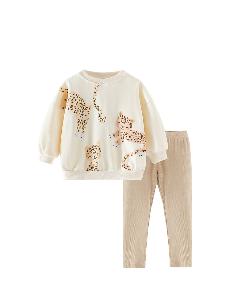 Trajes de niñas malwee transfronterizos otoño y invierno nuevos niños europeos y estadounidenses de cuello redondo de manga larga suéter de dos piezas