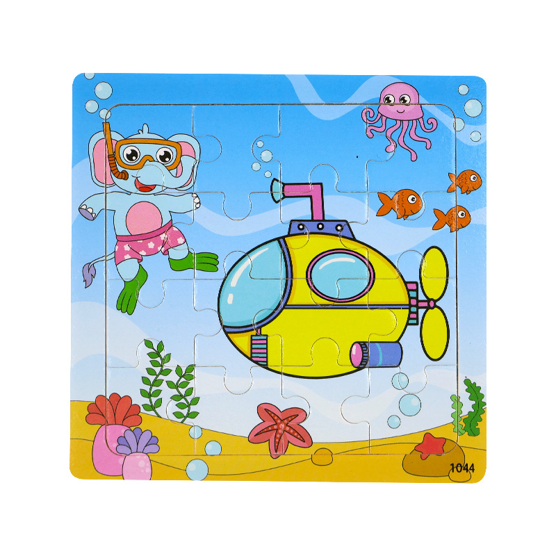 16 piezas de puzzle de madera para niños animales dinosaurios dibujos animados puzzle plano de madera para bebés de educación temprana juguetes de inteligencia image 49