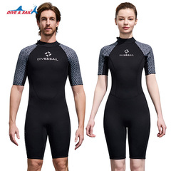 DIVE&SAIL2MM ウェットスーツ レディース ワンピース ショーツ 厚手 防寒 サーフィン ウェットスーツ メンズ 水泳 シュノーケリング ウォームウェットスーツ