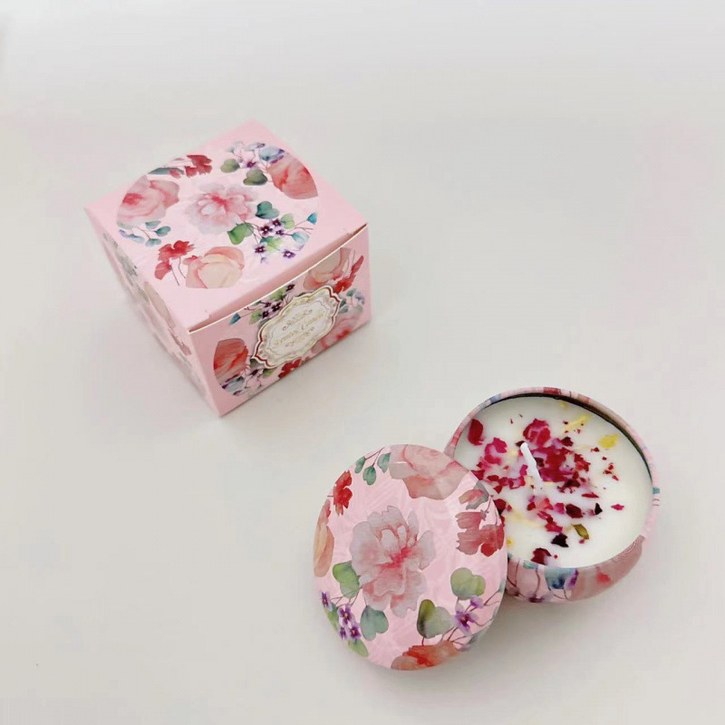 ¿Cara de soja transfronteriza con cera seca de flores? Regalos de cumpleaños de boda flores de flores de vela aromática