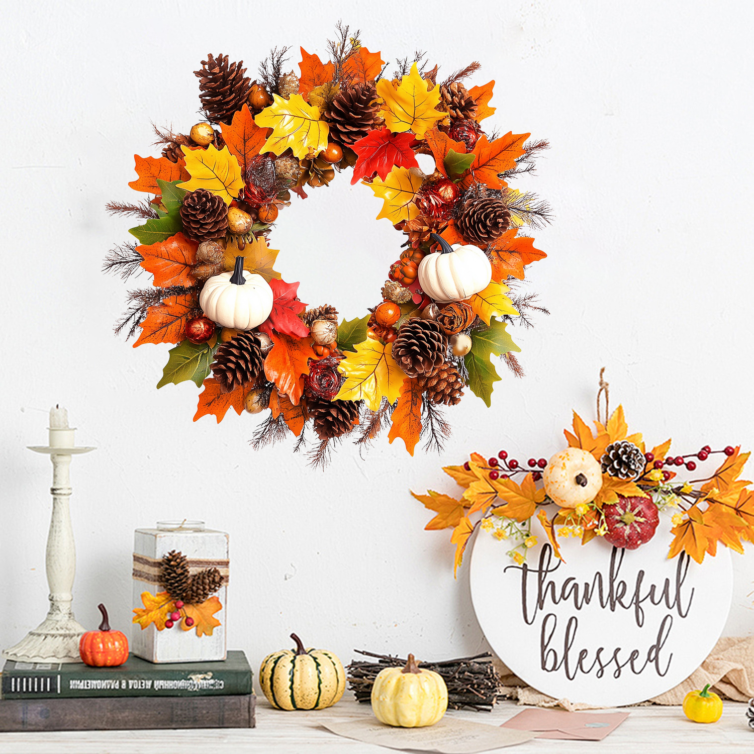 Transfronterizo Amazonas Día de Acción de Gracias Pine Pumpkins