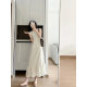 2025 South Korea Summer New Sleeveless Vest Tencel dress Casual Retro Age-reducing Fashionable Stitching Fishtail Dress