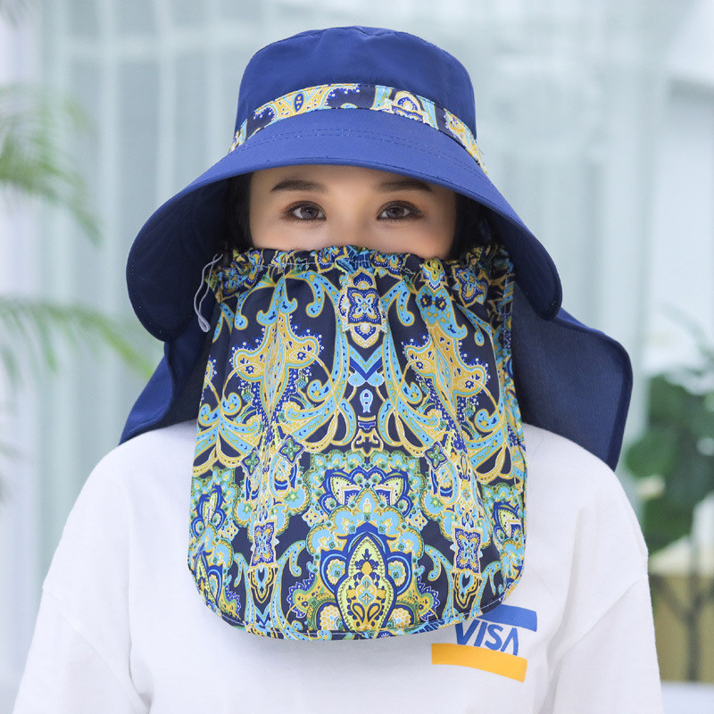 防曬帽女士韓版大檐遮陽涼帽戶外騎車遮臉防曬紫外線面罩採茶帽子