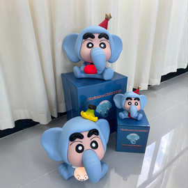 香蕉大象蜡笔小新大号手办创意潮玩动漫公仔拍拍灯装饰可爱摆件